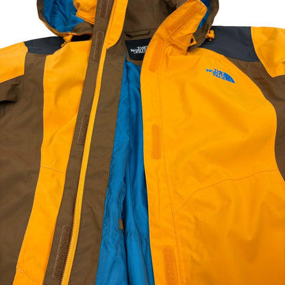THE NORTH FACE ノースフェイス HyVent マウンテンパーカー イエローオレンジ × ブラウン × インナーブルー XL