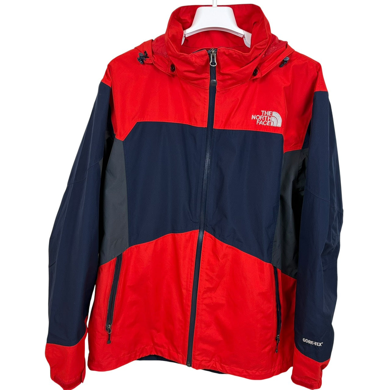 ノースフェイス GORE-TEX マウンテンパーカー レッド × ネイビー × グレー L