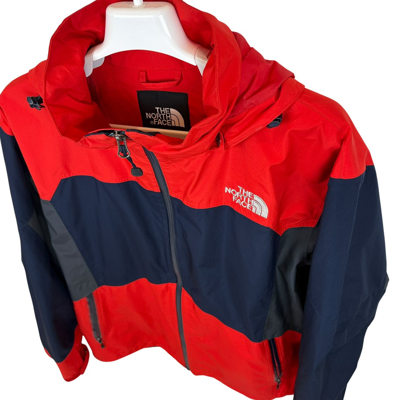 ノースフェイス GORE-TEX マウンテンパーカー レッド × ネイビー × グレー L