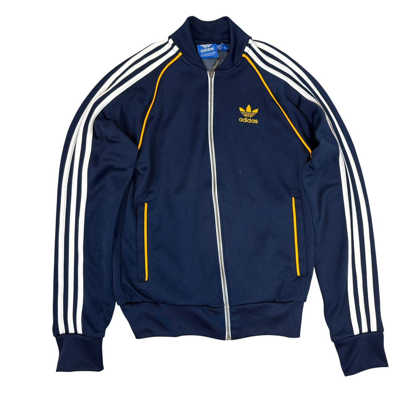 adidas アディダス トラックジャケット スーパースター ネイビー×ホワイト×イエロー S