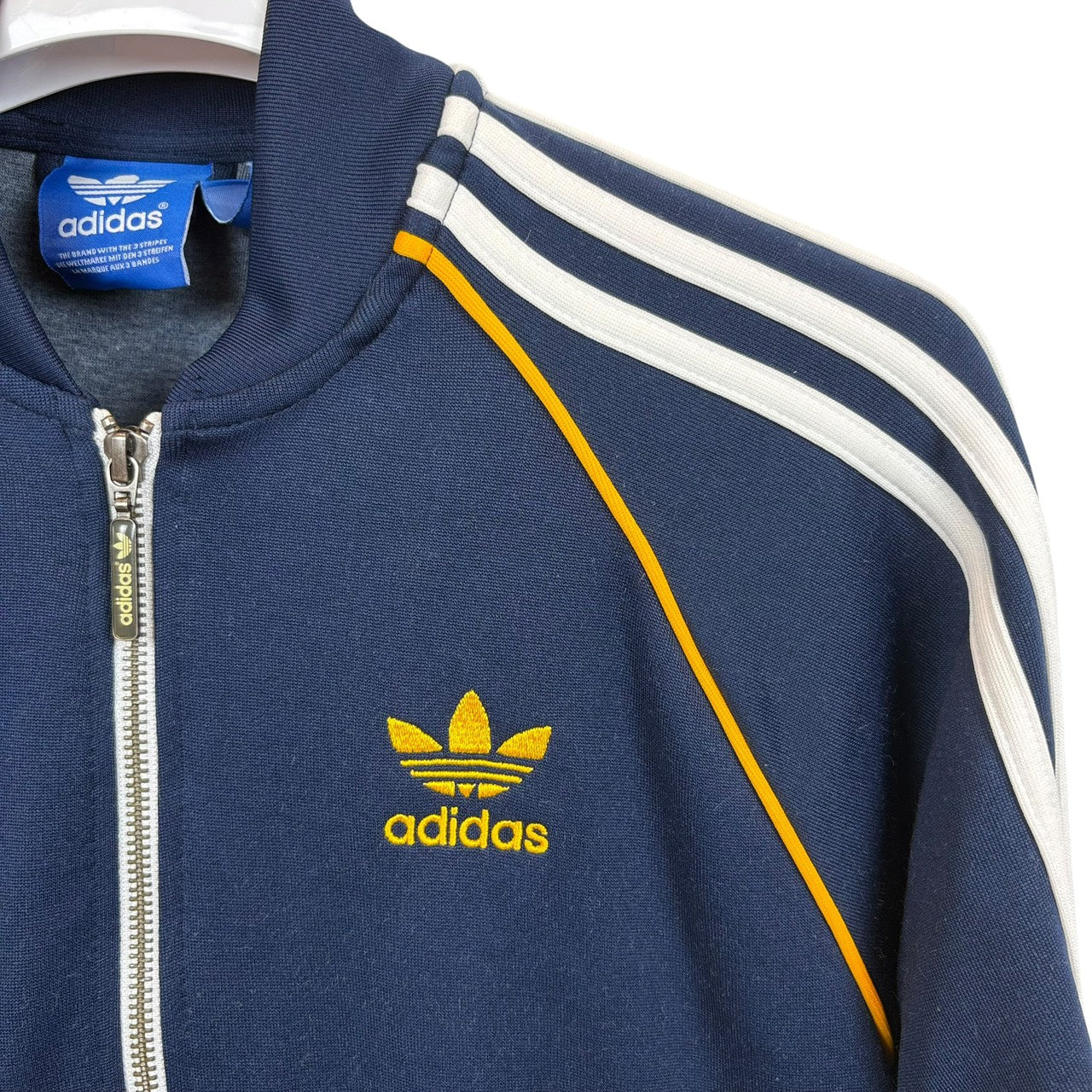 adidas アディダス トラックジャケット スーパースター ネイビー×ホワイト×イエロー S