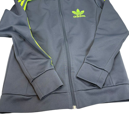 adidas アディダス トラックジャケット グレー×ネオンイエロー  L