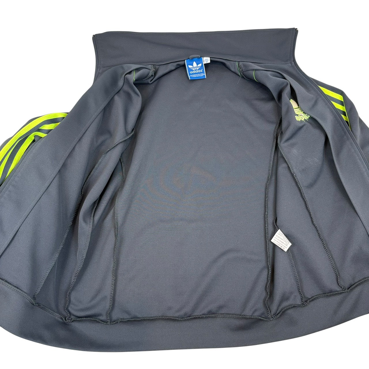 adidas アディダス トラックジャケット グレー×ネオンイエロー  L