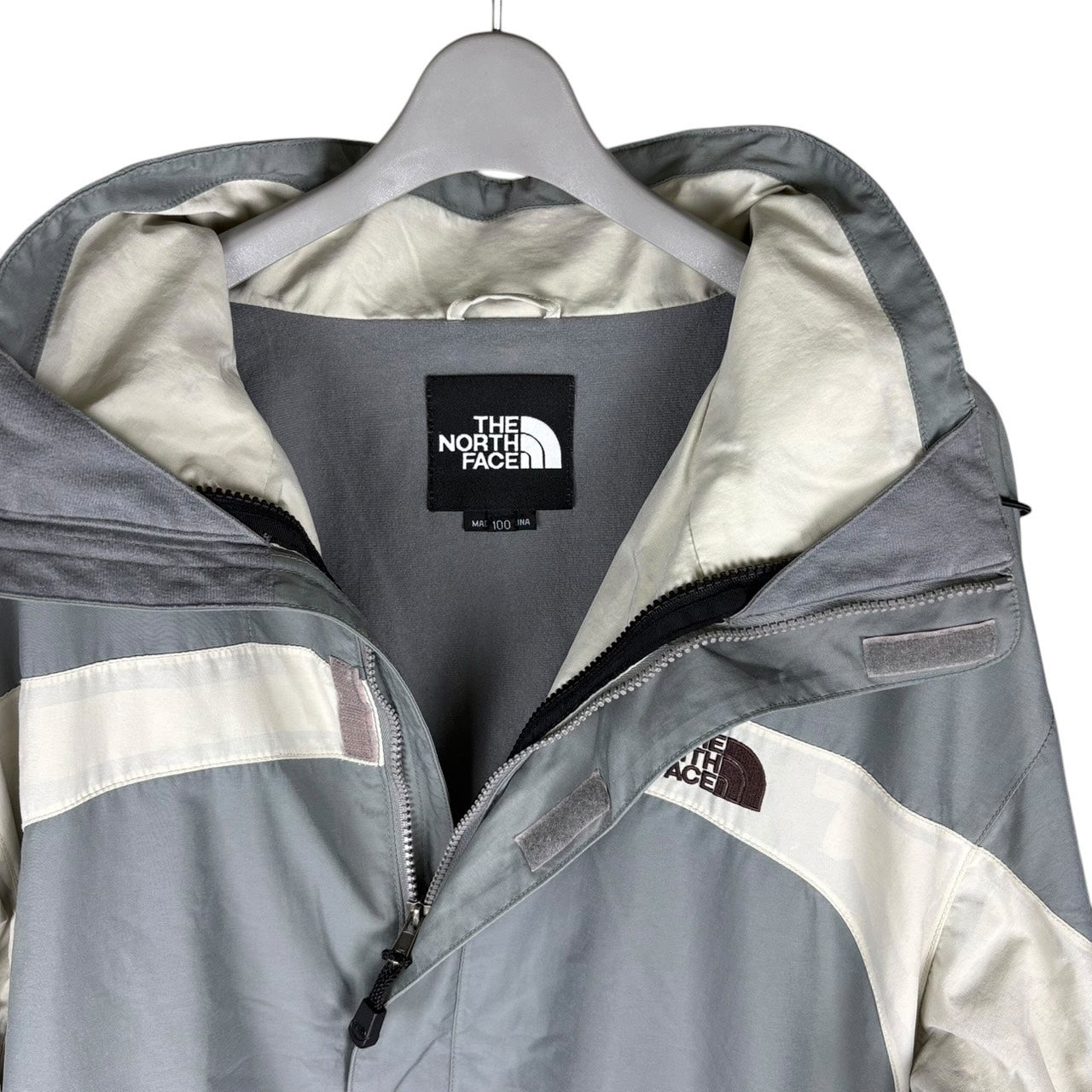 THE NORTH FACE HYVENT マウンテンパーカー グレー×ホワイト L – RE