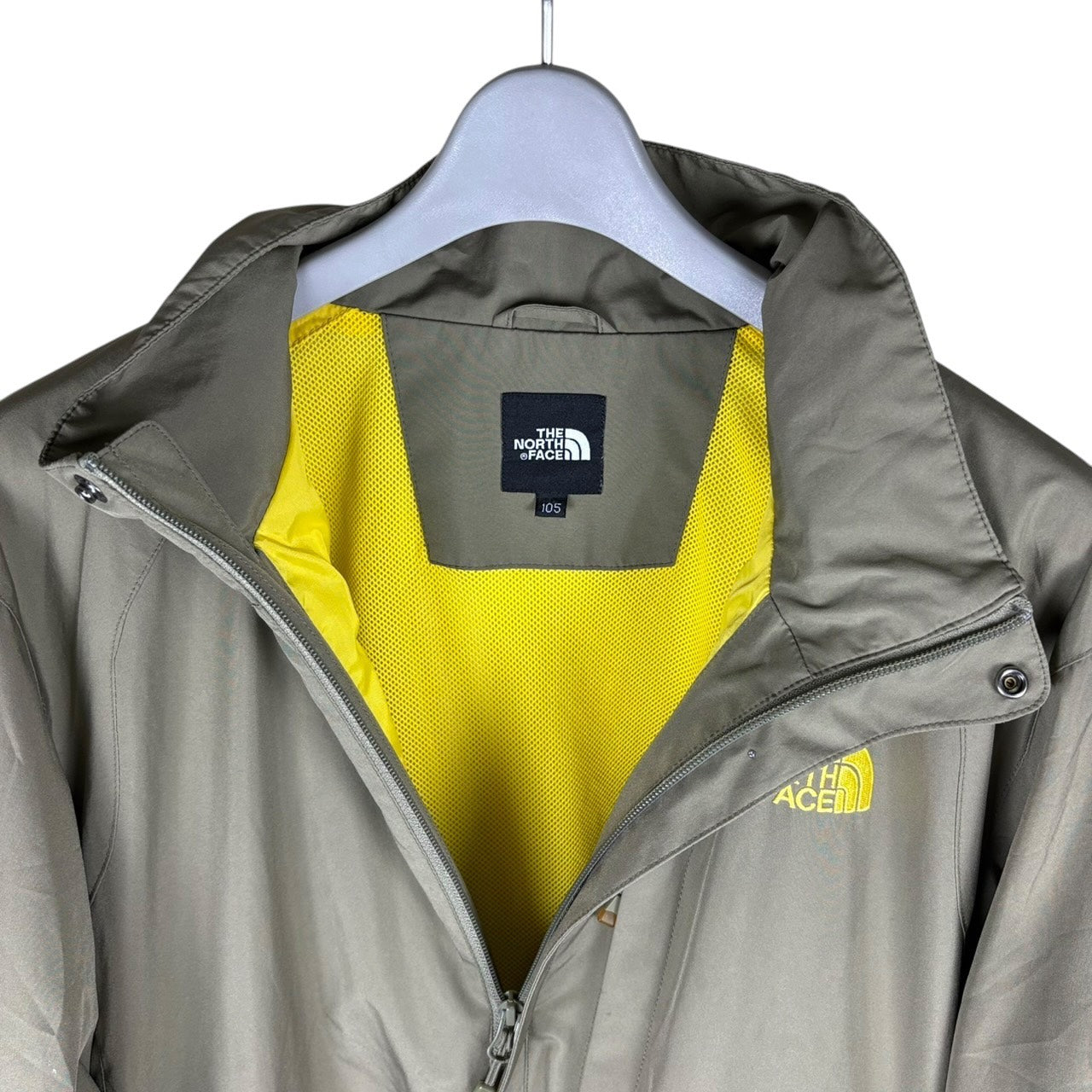 THE NORTH FACE WINDSTOPPER Mountain Parka Khaki Gray x Yellow XL