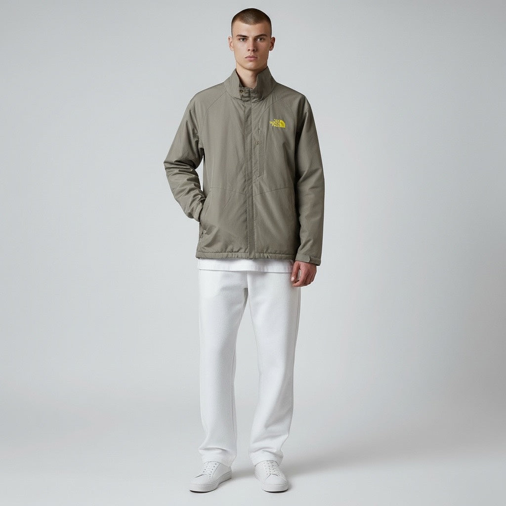 THE NORTH FACE WINDSTOPPER Mountain Parka Khaki Gray x Yellow XL