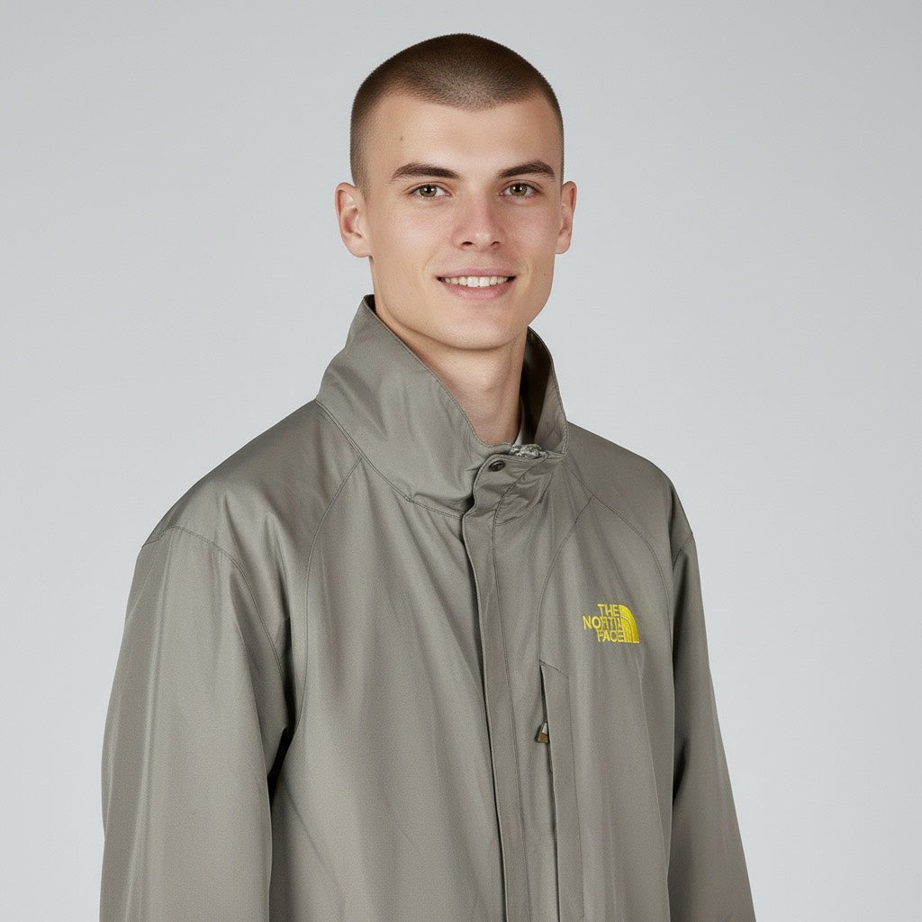 THE NORTH FACE WINDSTOPPER Mountain Parka Khaki Gray x Yellow XL