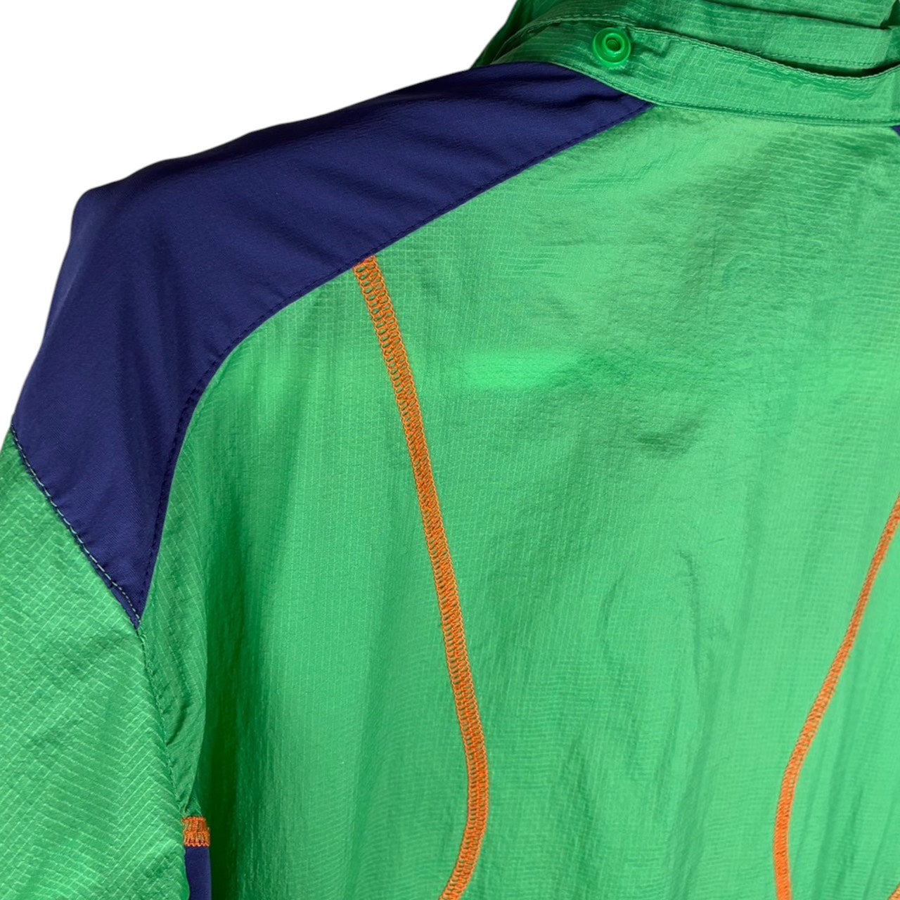THE NORTH FACE ナイロンジャケット グリーン×ネイビー M