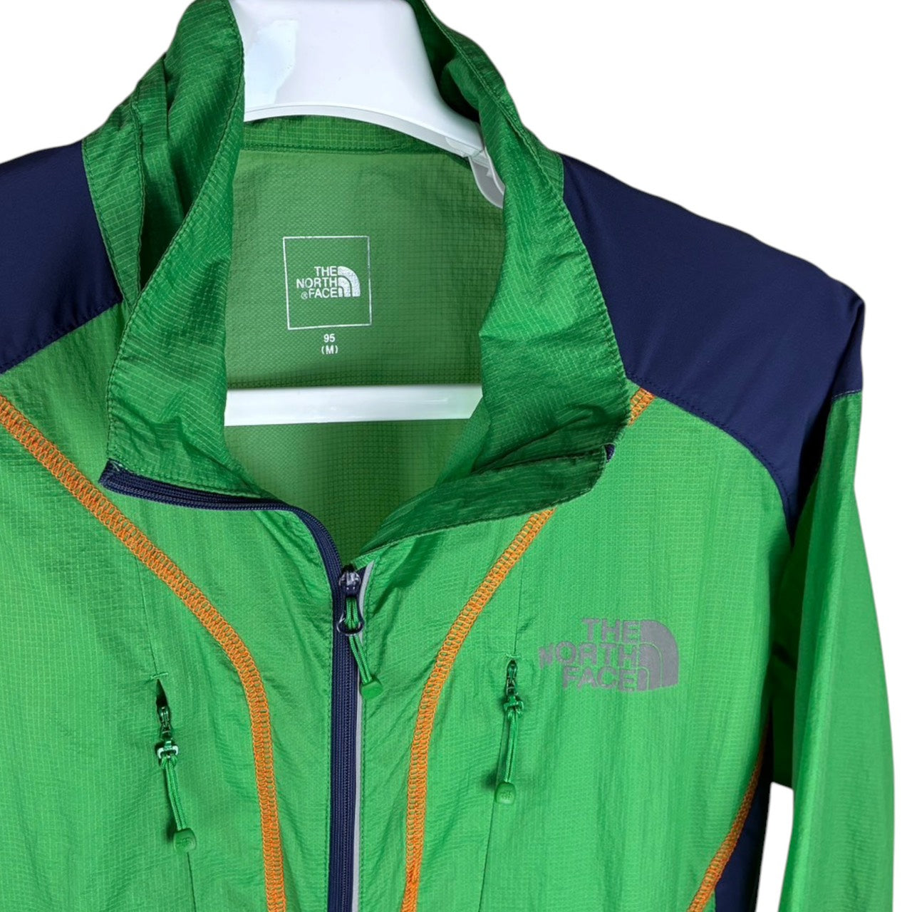 THE NORTH FACE ナイロンジャケット グリーン×ネイビー M