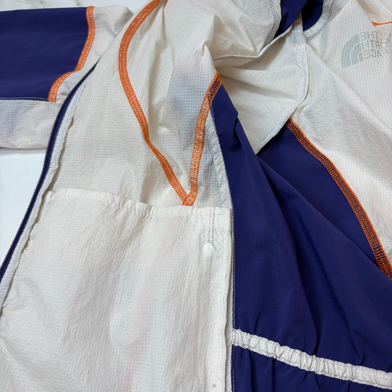 THE NORTH FACE 尼龙夹克 女式 白色×海军蓝×橙色 XL