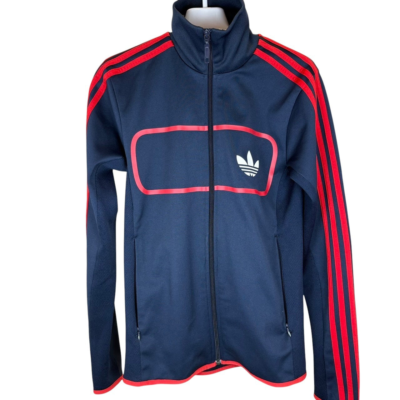 adidas 阿迪达斯 运动夹克 Firebird 海军蓝×红色 XS
