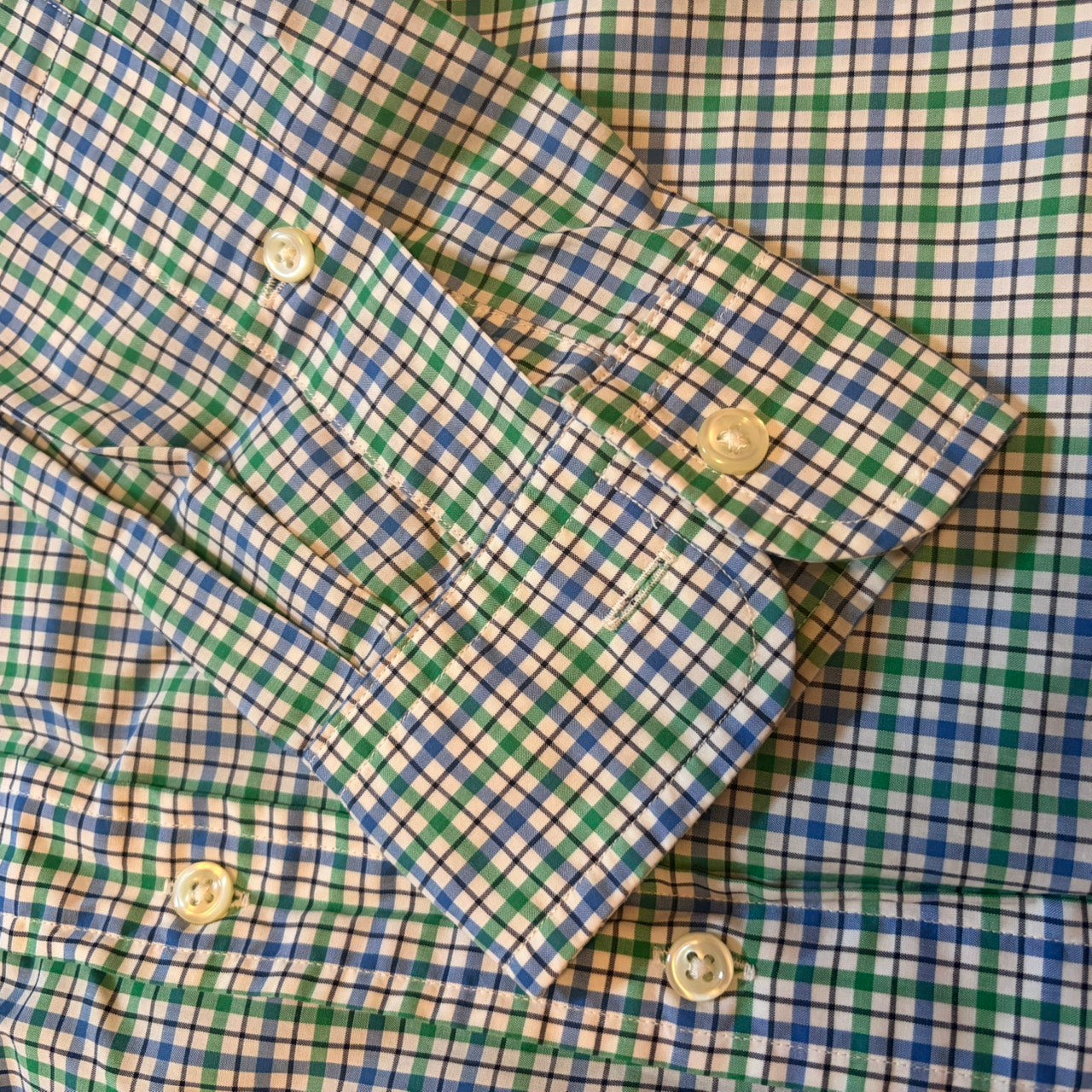 Polo Ralph Lauren 長袖シャツ チェック柄 ボタンダウン グリーン×ブルー S