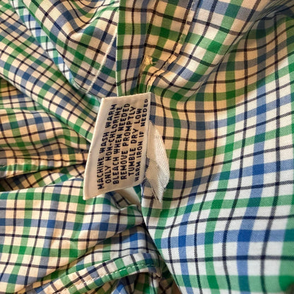 Polo Ralph Lauren 長袖シャツ チェック柄 ボタンダウン グリーン×ブルー S