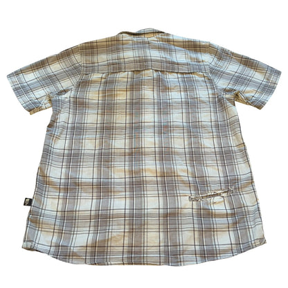 THE NORTH FACE 短袖衬衫 格子 米色 M