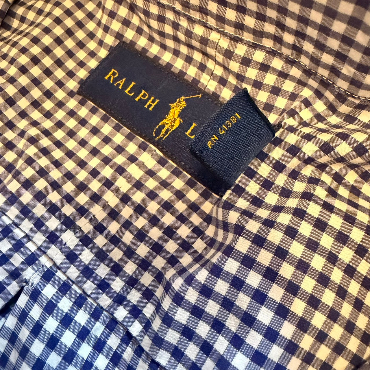 POLO RALPH LAUREN 格纹长袖衬衫 海军蓝 S码