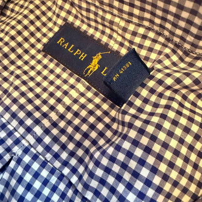 POLO RALPH LAUREN 格纹长袖衬衫 海军蓝 S码