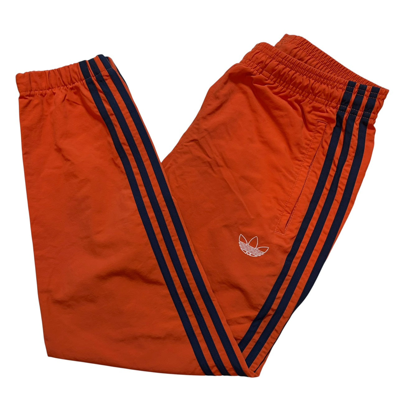 adidas アディダス トレフォイルロゴ ジョガーパンツ オレンジ ネイビー XS