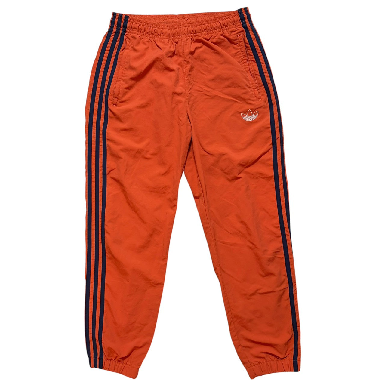 adidas アディダス トレフォイルロゴ ジョガーパンツ オレンジ ネイビー XS