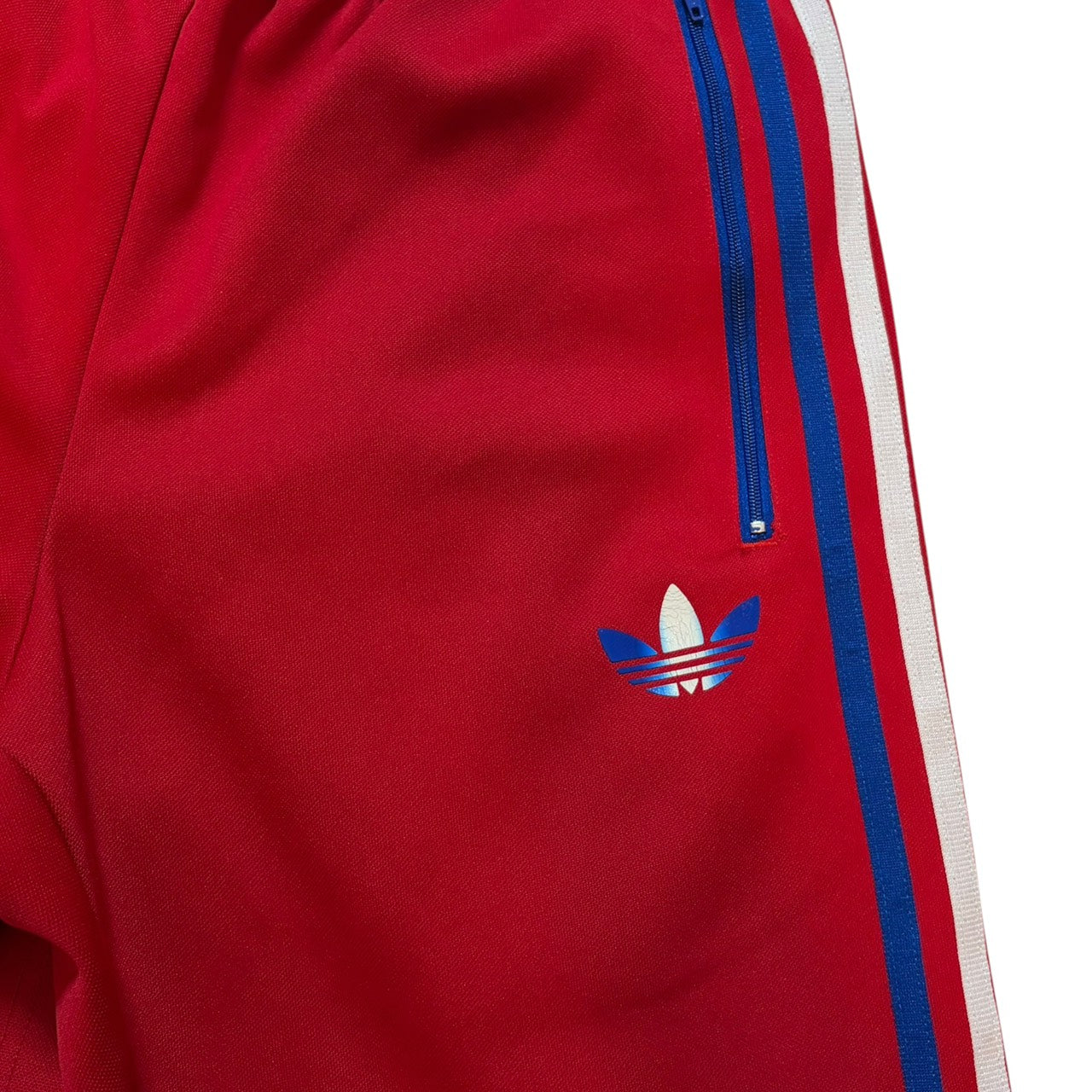 adidas アディダス トラックパンツ ジャージ ファイヤーバード レッドxブルー M