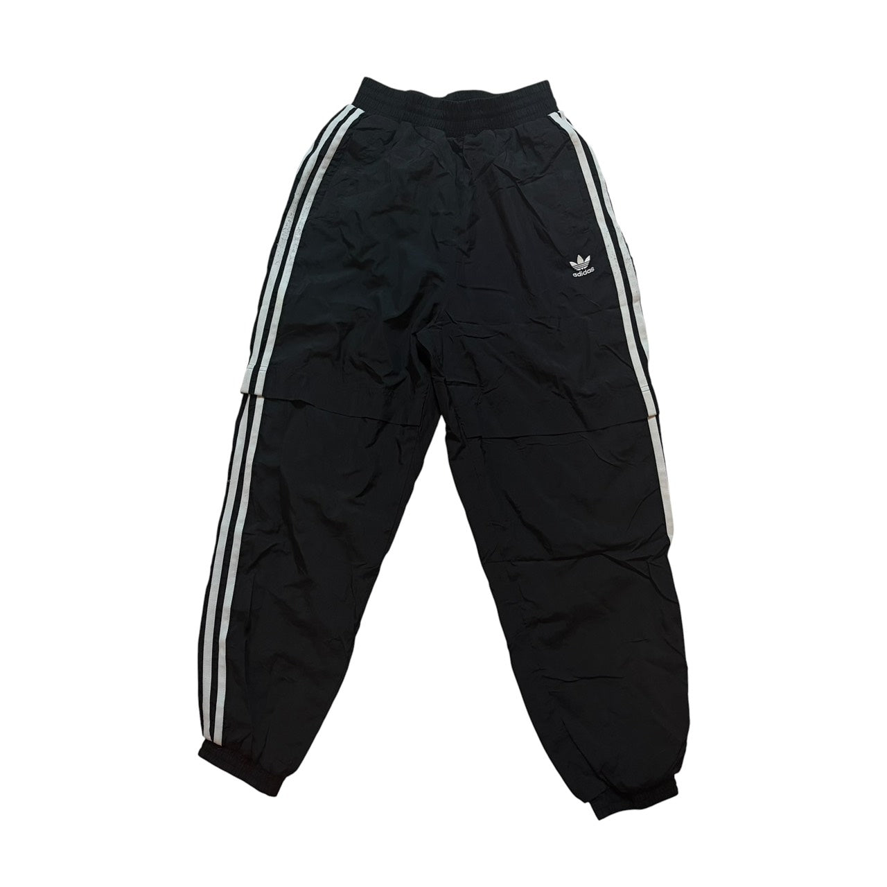 adidas アディダス ナイロントラックパンツ 3ストライプ ブラック XS