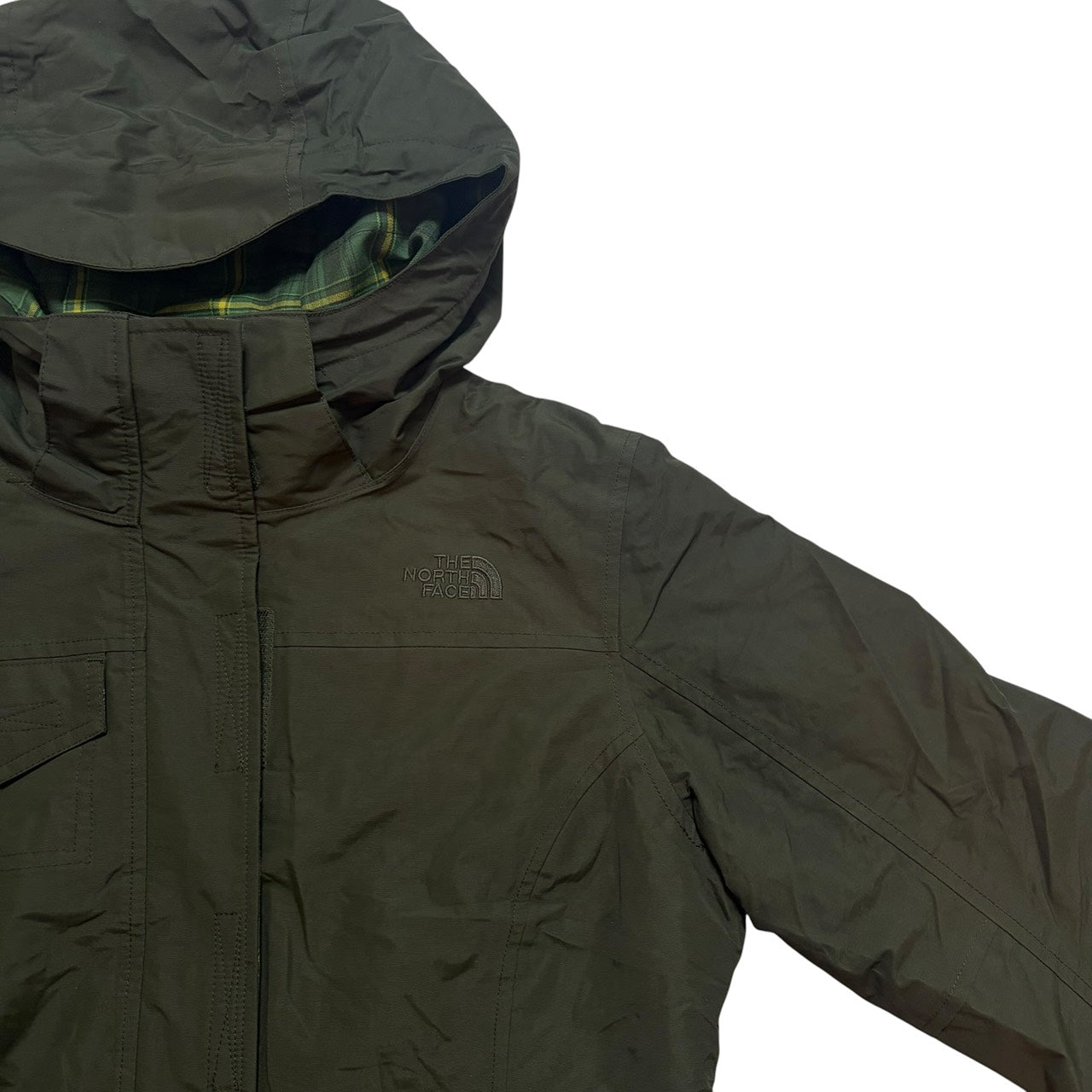 THE NORTH FACE ノースフェイス 中綿ジャケット フード付 カーキ S