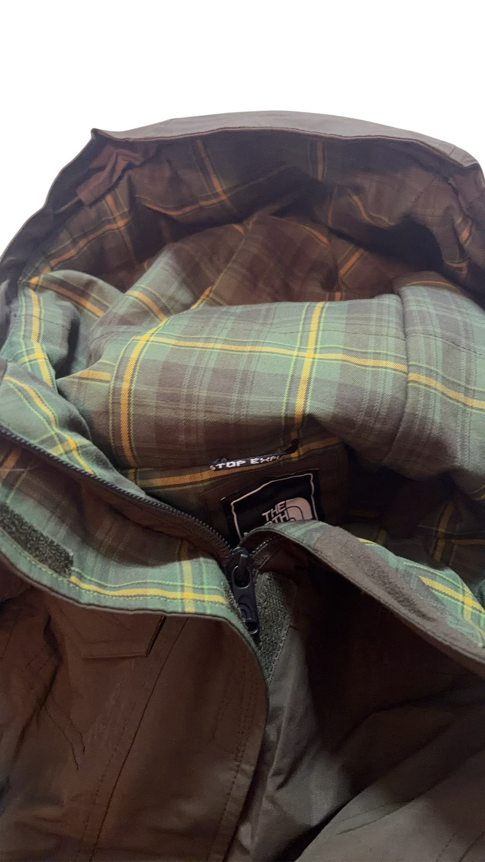 THE NORTH FACE ノースフェイス 中綿ジャケット フード付 カーキ S
