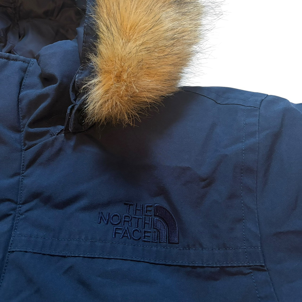 THE NORTH FACE ノースフェイス ダウンジャケット ロング丈 ファー ネイビー L