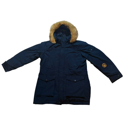 THE NORTH FACE ノースフェイス ダウンジャケット ロング丈 ファー ネイビー L
