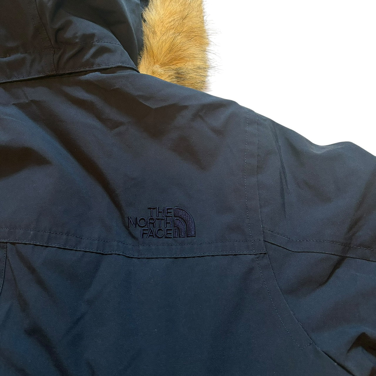 THE NORTH FACE ノースフェイス ダウンジャケット ロング丈 ファー ネイビー L