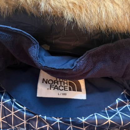 THE NORTH FACE ノースフェイス ダウンジャケット ロング丈 ファー ネイビー L