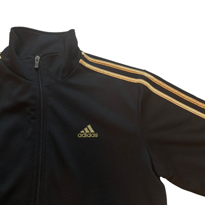 adidas アディダス トラックジャケット ジャージ ブラック×ゴールド S