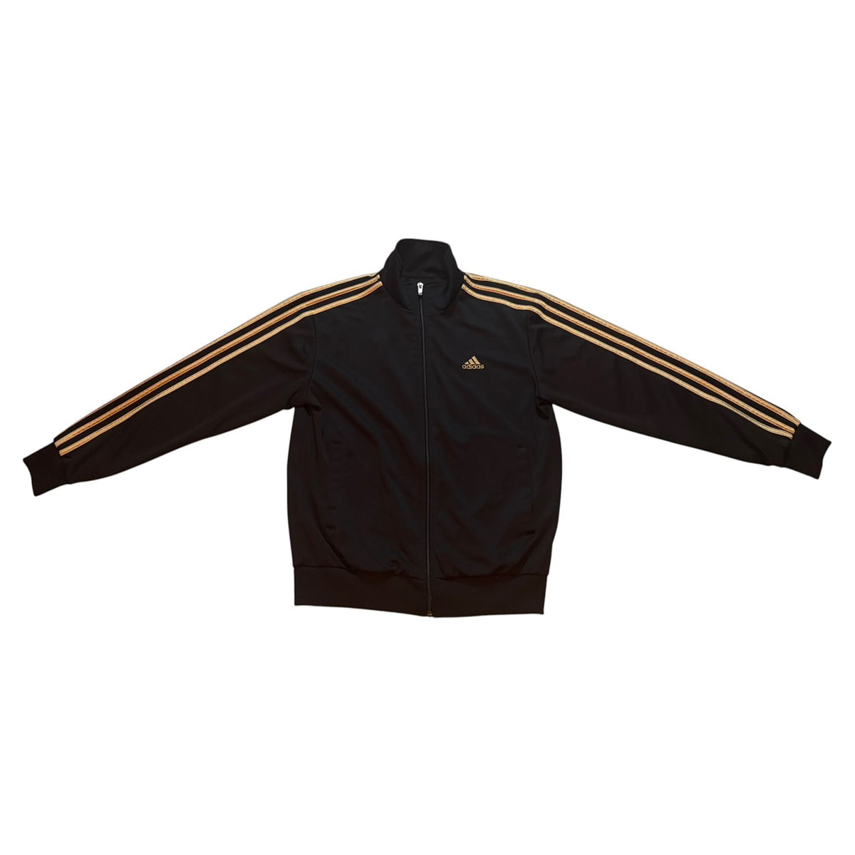 adidas アディダス トラックジャケット ジャージ ブラック×ゴールド S