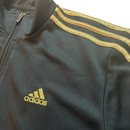 adidas アディダス トラックジャケット ジャージ ブラック×ゴールド S