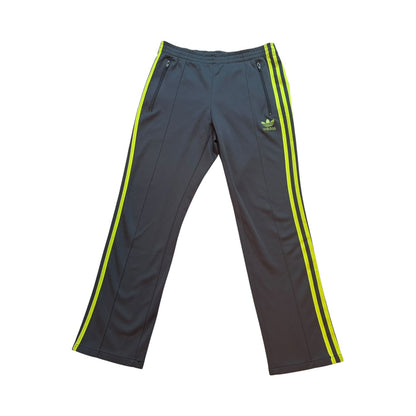 adidas アディダス トラックパンツ ジャージ グレー×ネオンイエロー M