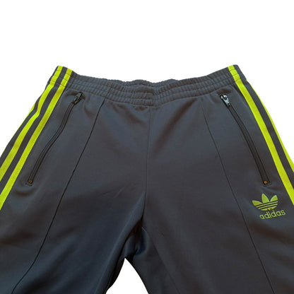 adidas アディダス トラックパンツ ジャージ グレー×ネオンイエロー M