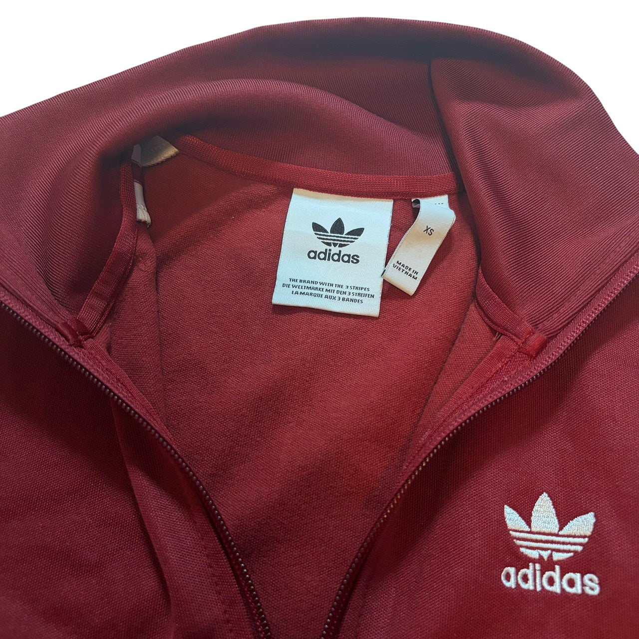 adidas アディダス トラックジャケット ボルドー トレフォイル XS