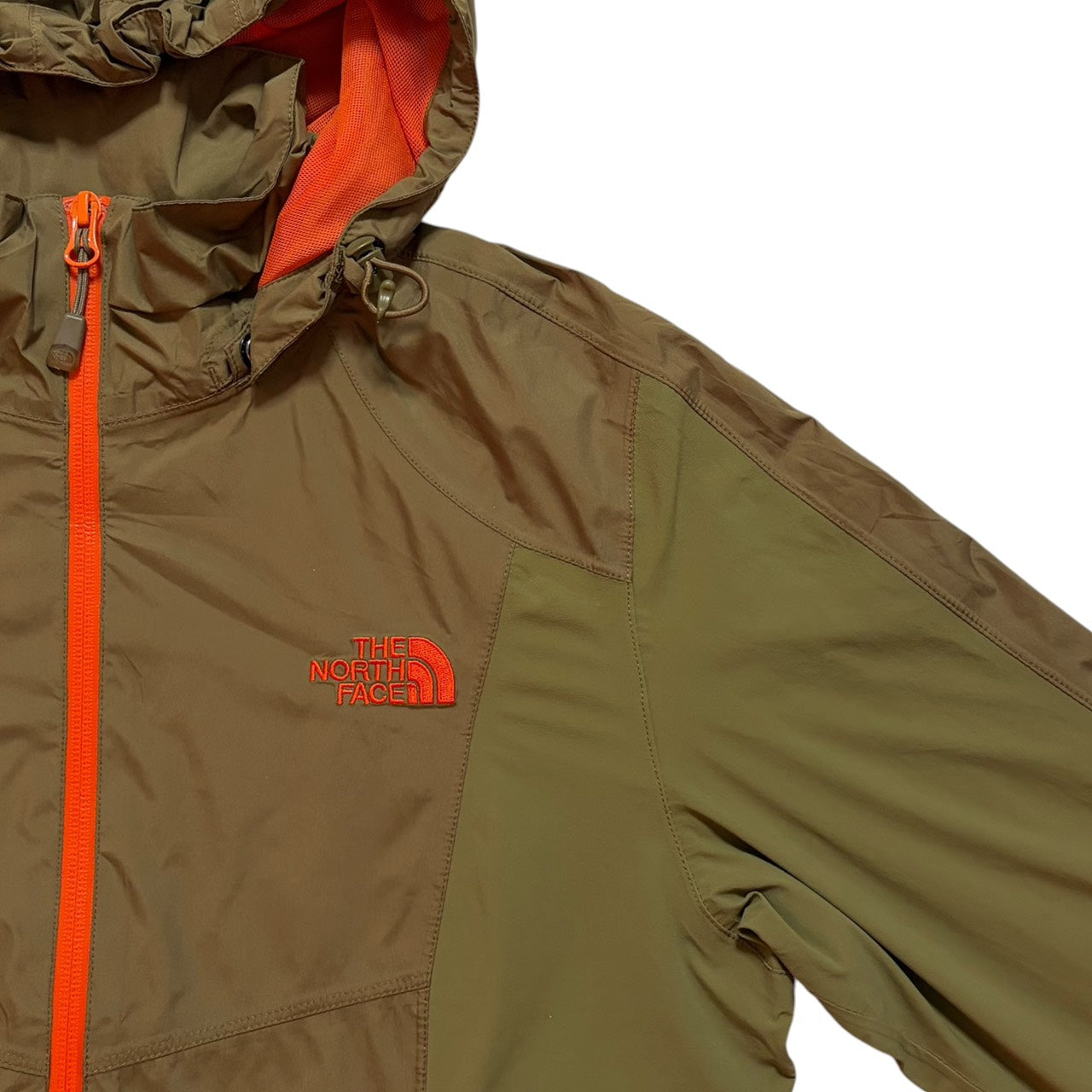 THE NORTH FACE ナイロンジャケット カーキ×オレンジ M