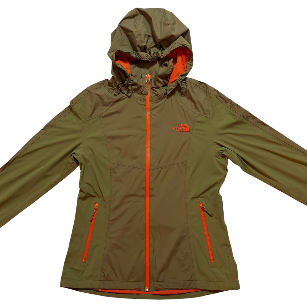 THE NORTH FACE ナイロンジャケット カーキ×オレンジ M