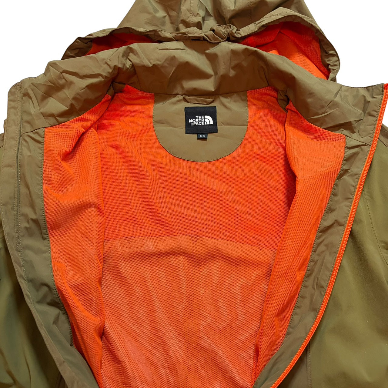 THE NORTH FACE ナイロンジャケット カーキ×オレンジ M