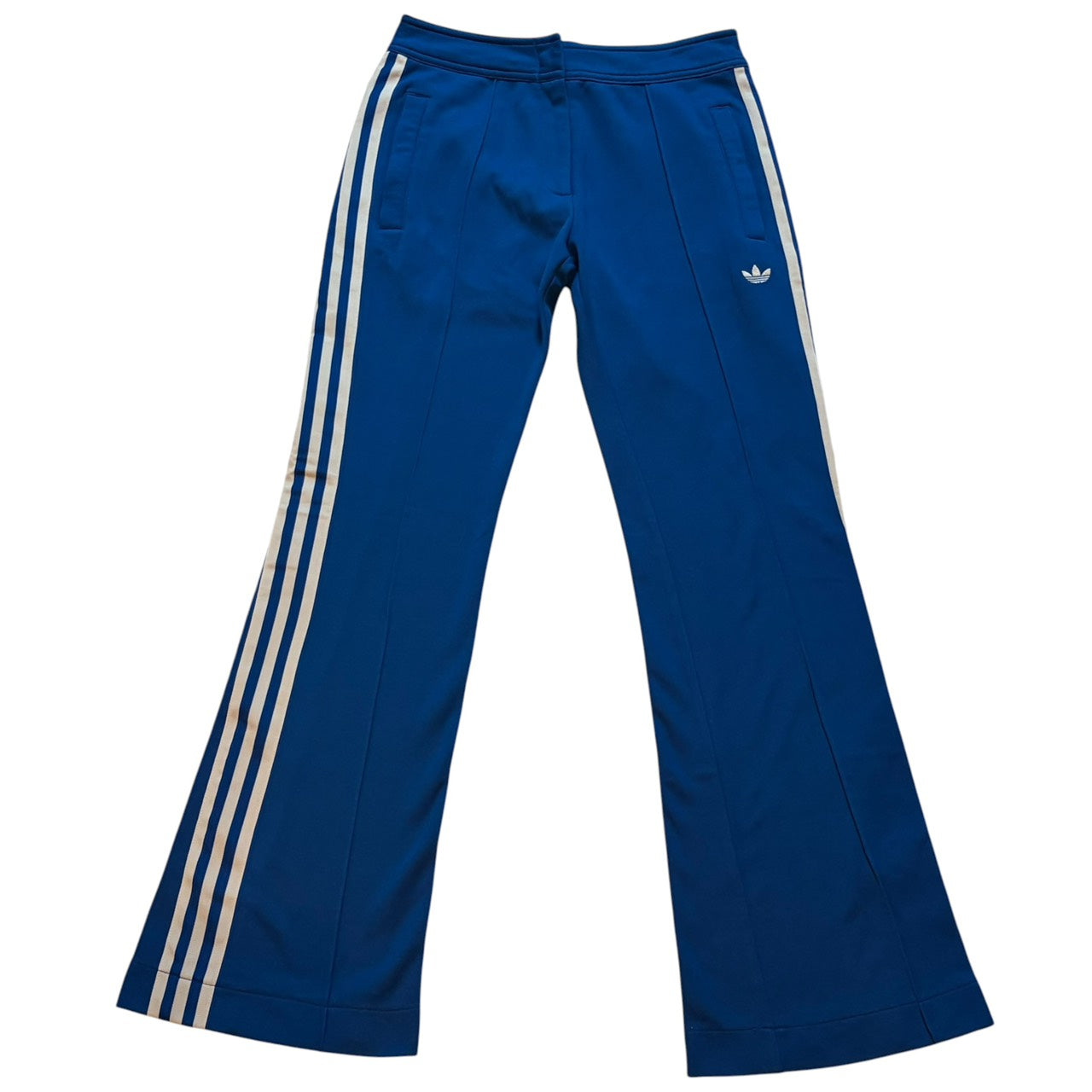 adidas アディダス フレアトラックパンツ ジャージ ブルー レディース S