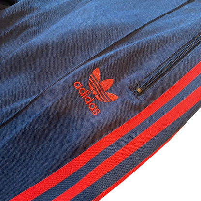 adidas アディダス ヨーロッパシリーズ トラックパンツ ジャージ ネイビー×レッド M