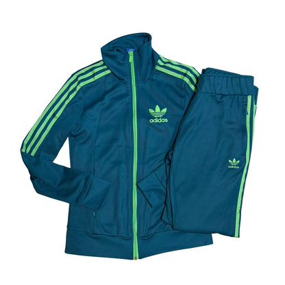セット品　adidas ジャージ+パンツ　グリーン　90サイズS相当 管理番号B-014
