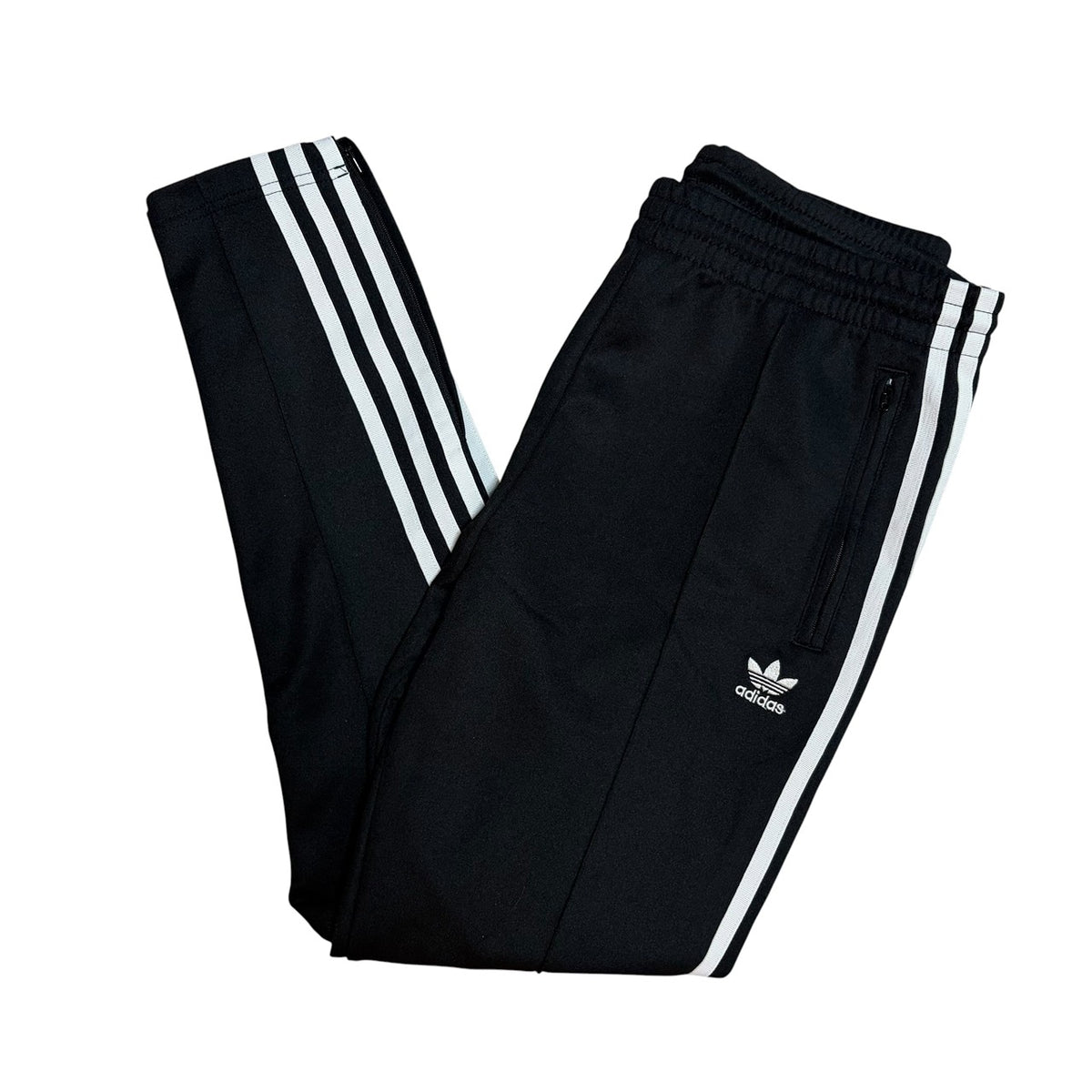 adidas ジャージパンツ　ファイアバードロゴ　サイドジップポケット　黒　M 管理番号B-020