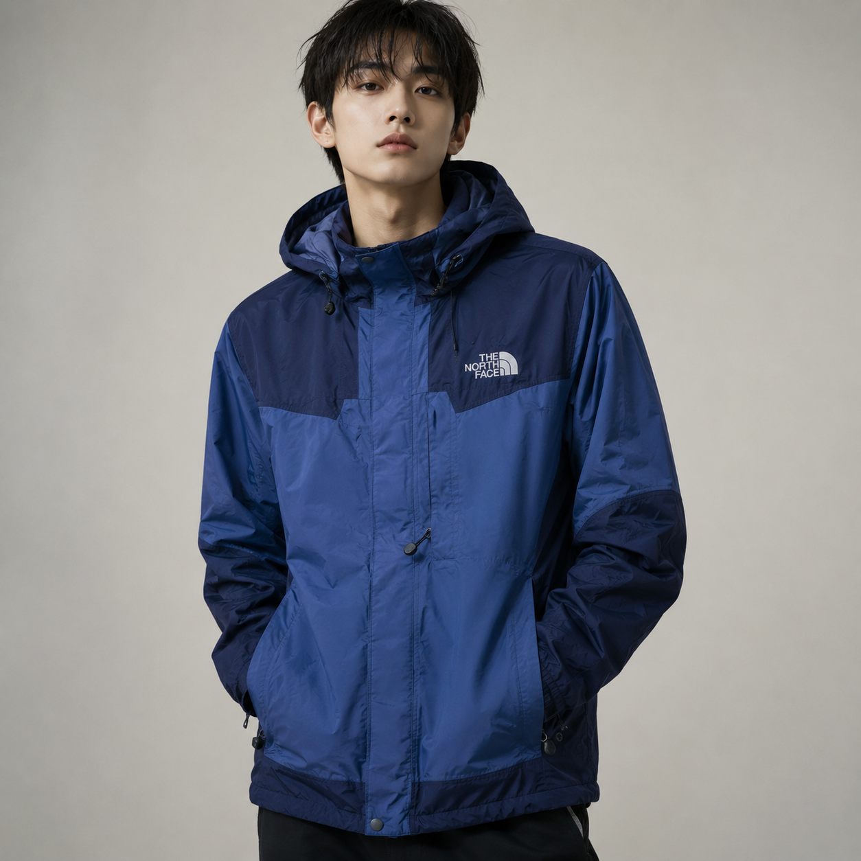 ノースフェイス HYVENT マウンテンパーカー ダークブルー×ネイビー M