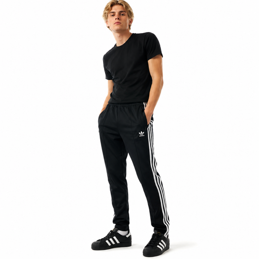 adidas スーパースターモデル トラックパンツ 黒 ブラック ジャージ S