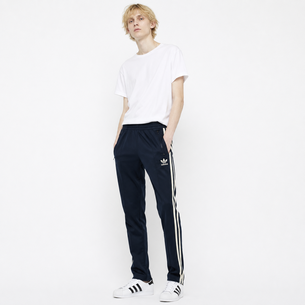 adidas アディダス ジャージ ヨーロッパシリーズ トラックパンツ ネイビー S