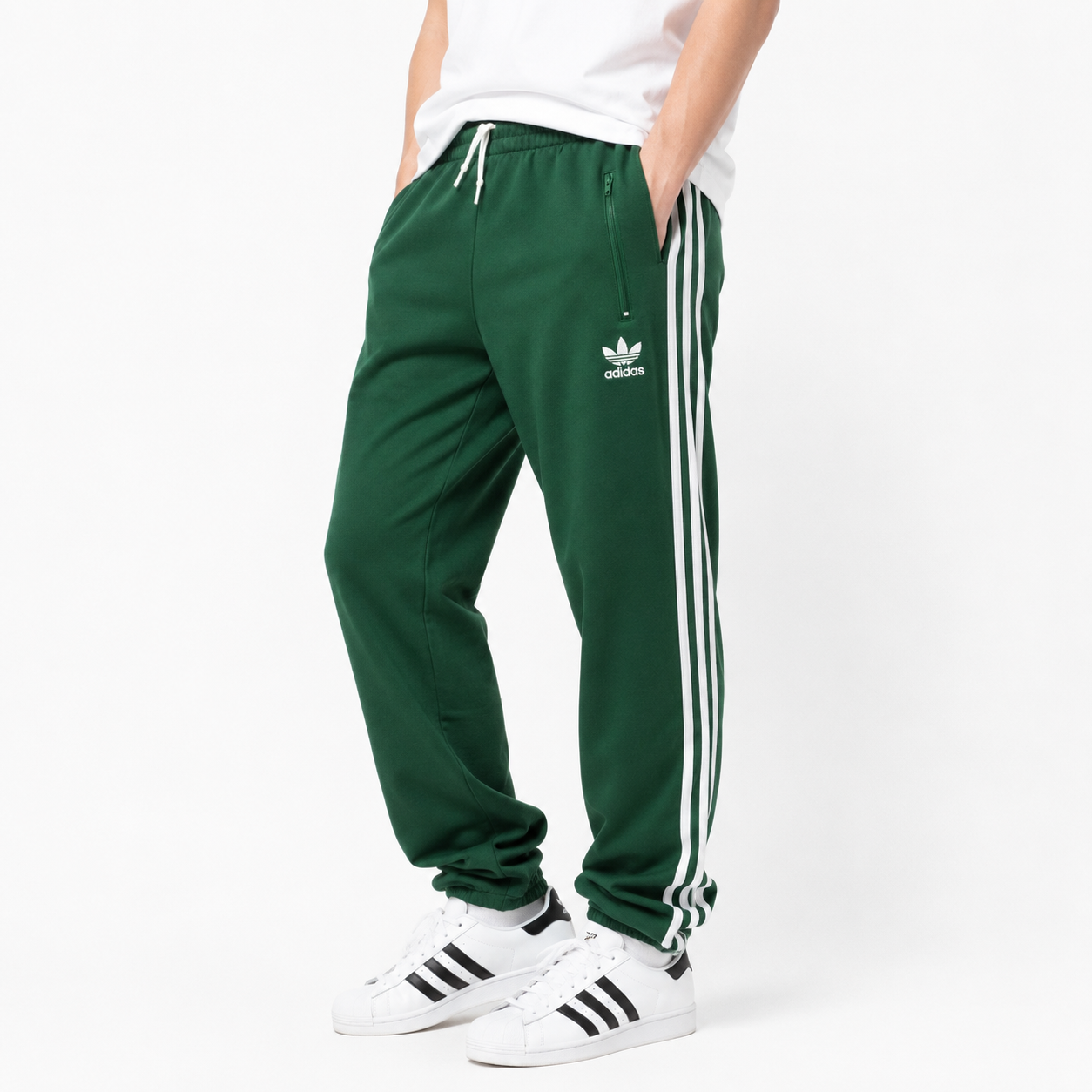 adidas 유럽 모델 트랙팬츠 저지 그린 XS